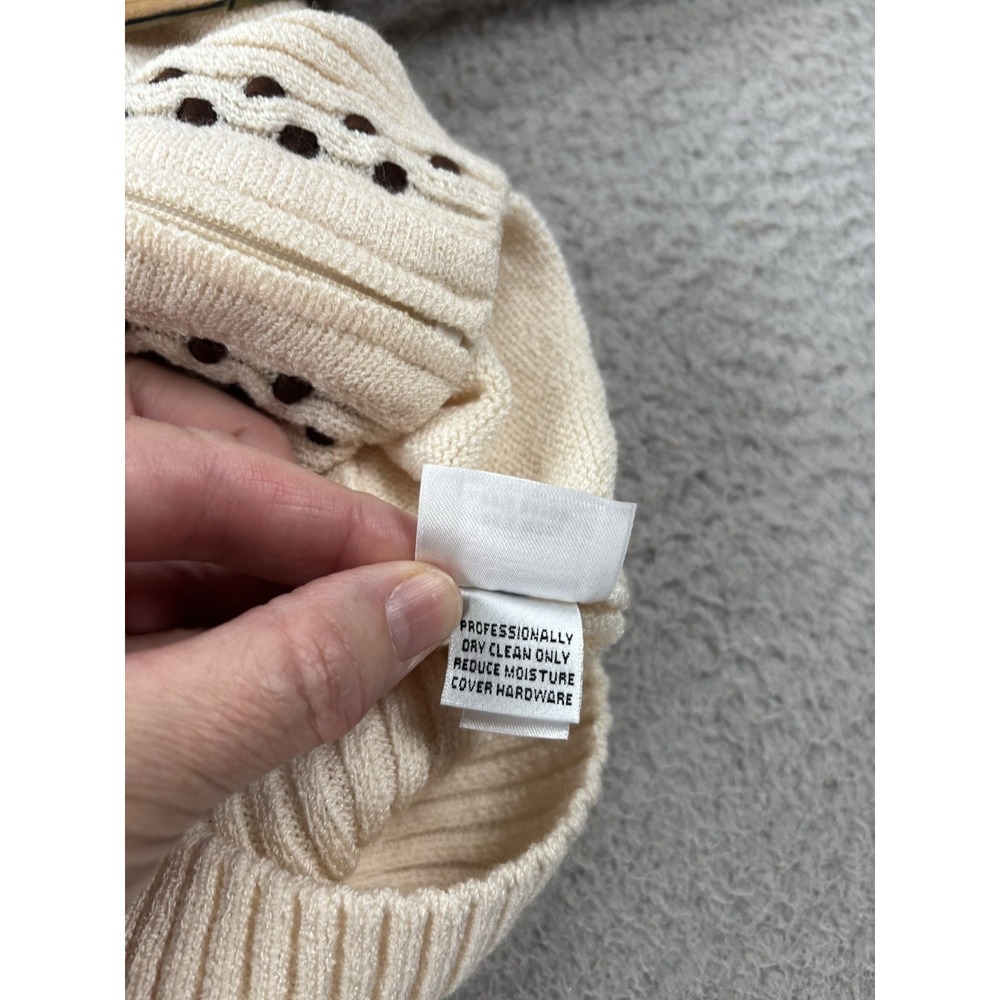 St John Sport Santana Knit Cardigan Sweater Womens Large Contrast Full Zip - Picture 9 of 13